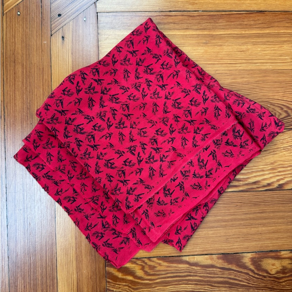 Red Scarf with Plane pattern